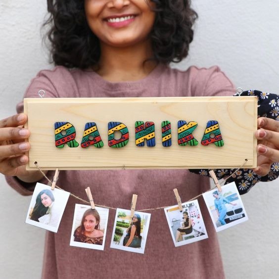 Customized Name Photo Keepsake Board