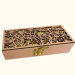 Rose Gold Floral Cutwork Wooden Box