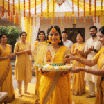 Floral Haldi Ceremony Platter – Handcrafted Yellow Theme - Image 2