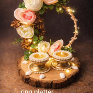 Exquisite Floral Engagement Ring Platter